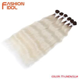 FASHION IDOL 6Pcs Water Wave Hair Bundles Synthetic Hair Extensions 20 inch Ombre Blonde Fake Hair Weave Body Wave Fiber Hair