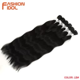 FASHION IDOL 6Pcs Water Wave Hair Bundles Synthetic Hair Extensions 20 inch Ombre Blonde Fake Hair Weave Body Wave Fiber Hair