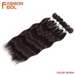FASHION IDOL 6Pcs Water Wave Hair Bundles Synthetic Hair Extensions 20 inch Ombre Blonde Fake Hair Weave Body Wave Fiber Hair