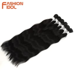FASHION IDOL 6Pcs Water Wave Hair Bundles Synthetic Hair Extensions 20 inch Ombre Blonde Fake Hair Weave Body Wave Fiber Hair