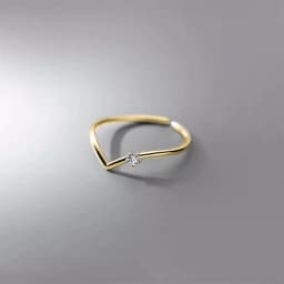 New Fashion Simple Single Circle V-shaped Thin Rings For Women Crystal Zircon Summer Open Ring Accessory Female Daily Ring Gifts