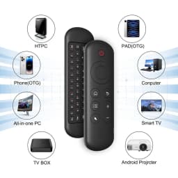 2.4GHz Wireless M5 Air Mouse Bluetooth5.2 Mini Keyboard Voice Backlit Remote Control IR Learning Remote Control for PC Android