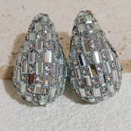 Oversized colorful Stud Earrings with Full Diamonds and Drop-shaped Pendants in European and American Styles