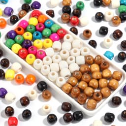 Natural Wooden Beads For Jewelry Making Big Hole Wood Beads Loose Spacer Beads DIY Hair Accessories Bracelet Necklace Wholesale