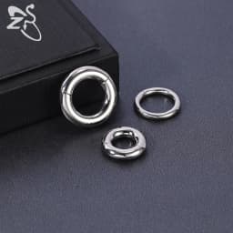 ZS 1PC G23 Titanium Hoop Earring for Women Silver Plated Circle Earring Large Gauge Seputm Nose Ring 2/4/6/8/10/12G Punk Earring