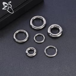 ZS 1PC G23 Titanium Hoop Earring for Women Silver Plated Circle Earring Large Gauge Seputm Nose Ring 2/4/6/8/10/12G Punk Earring