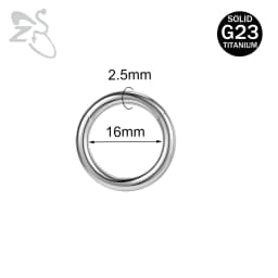 ZS 1PC G23 Titanium Hoop Earring for Women Silver Plated Circle Earring Large Gauge Seputm Nose Ring 2/4/6/8/10/12G Punk Earring