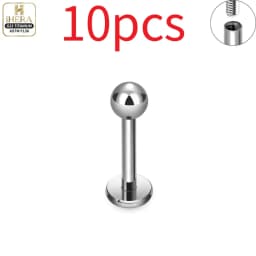 1/10 PCS G23 Titanium ASTM-F136 Piercings Nose Ring C Rod Body Jewelry Internal Thread Cartilage Helix Earrings Wholesale
