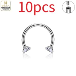 1/10 PCS G23 Titanium ASTM-F136 Piercings Nose Ring C Rod Body Jewelry Internal Thread Cartilage Helix Earrings Wholesale
