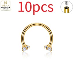 1/10 PCS G23 Titanium ASTM-F136 Piercings Nose Ring C Rod Body Jewelry Internal Thread Cartilage Helix Earrings Wholesale