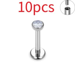 1/10 PCS G23 Titanium ASTM-F136 Piercings Nose Ring C Rod Body Jewelry Internal Thread Cartilage Helix Earrings Wholesale