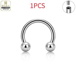 1/10 PCS G23 Titanium ASTM-F136 Piercings Nose Ring C Rod Body Jewelry Internal Thread Cartilage Helix Earrings Wholesale