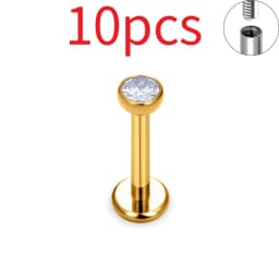 1/10 PCS G23 Titanium ASTM-F136 Piercings Nose Ring C Rod Body Jewelry Internal Thread Cartilage Helix Earrings Wholesale