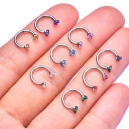 1/10 PCS G23 Titanium ASTM-F136 Piercings Nose Ring C Rod Body Jewelry Internal Thread Cartilage Helix Earrings Wholesale
