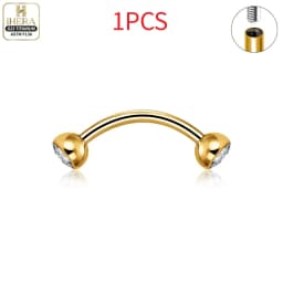 1/10 PCS G23 Titanium ASTM-F136 Piercings Nose Ring C Rod Body Jewelry Internal Thread Cartilage Helix Earrings Wholesale