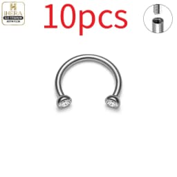 1/10 PCS G23 Titanium ASTM-F136 Piercings Nose Ring C Rod Body Jewelry Internal Thread Cartilage Helix Earrings Wholesale