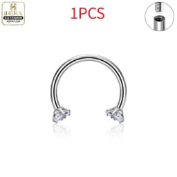 1/10 PCS G23 Titanium ASTM-F136 Piercings Nose Ring C Rod Body Jewelry Internal Thread Cartilage Helix Earrings Wholesale