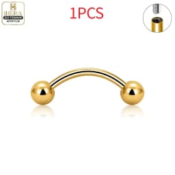 1/10 PCS G23 Titanium ASTM-F136 Piercings Nose Ring C Rod Body Jewelry Internal Thread Cartilage Helix Earrings Wholesale