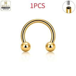 1/10 PCS G23 Titanium ASTM-F136 Piercings Nose Ring C Rod Body Jewelry Internal Thread Cartilage Helix Earrings Wholesale