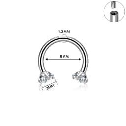 1/10 PCS G23 Titanium ASTM-F136 Piercings Nose Ring C Rod Body Jewelry Internal Thread Cartilage Helix Earrings Wholesale