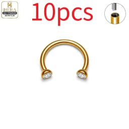1/10 PCS G23 Titanium ASTM-F136 Piercings Nose Ring C Rod Body Jewelry Internal Thread Cartilage Helix Earrings Wholesale