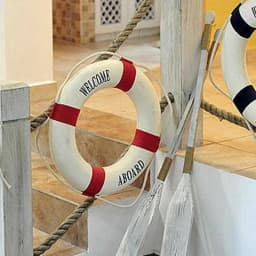 Life Buoy Crafts Living Room Decoration Nautical Style Welcome Decorative Red Blue Life Buoy Home Marine Beach Wall Decoration