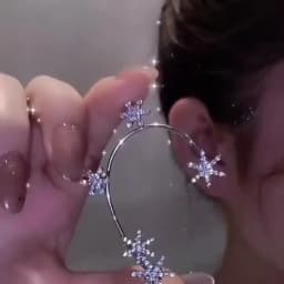 Luxury Star Butterfly Clip Earrings Female Crystal Tassel Ear Clip Earring Sparkling Zircon Ear Cuff Fashion Jewelry accessories