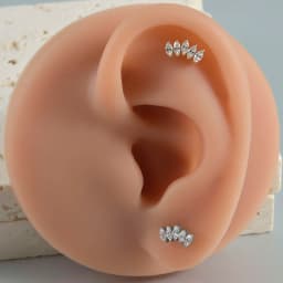 1pcs G23 Solid Titanium CZ Horse eye Flower Cartilage Earring Stud 16G Internally Threaded Sun Helix Ear Tragus Piercing Jewelry