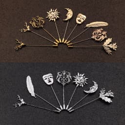 Unisex Multi-Styles Long Needle Insertion Cap Metal Brooch Pin Suit Shirt Collar Corsage Accessory ASLSAW