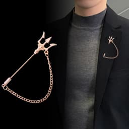 Unisex Multi-Styles Long Needle Insertion Cap Metal Brooch Pin Suit Shirt Collar Corsage Accessory ASLSAW