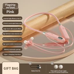BT-12 Wireless Bluetooth Earphones Sports Headphones Card Insertion Digital Display Noise Cancelling Headset HiFi Music Earbuds