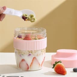 480/570ml Breakfast Cup Portable Oatmeal Cereal Nut Yogurt Salad Cup With Spoon Picnic Lunch Box Students Food Storage Container