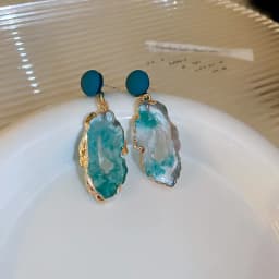Vintage Emerald Irregular Earrings for Women 2024 New in Fashion Personality Drop Earrings Fairycore Luxury Designer Jewelry