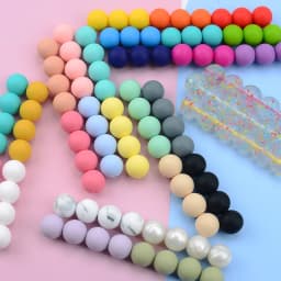LOFCA 20Pcs Silicone Bead 15MM Food grade silicone beads Used in jewelry making Necklace Bracelets Keychain Jewelry accessories