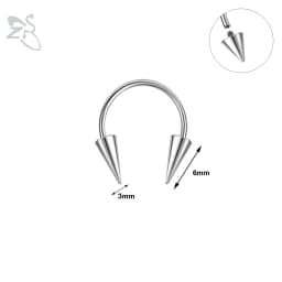 ZS 1PC 16G/18G Spike Nose Rings Stainless Steel Septum Clicker Silver Color Ear Helix Diath Internal Thread Tragus Piercing
