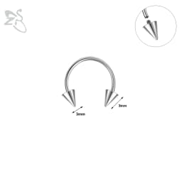 ZS 1PC 16G/18G Spike Nose Rings Stainless Steel Septum Clicker Silver Color Ear Helix Diath Internal Thread Tragus Piercing