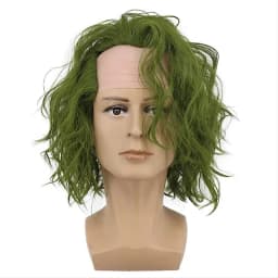 HAIRJOY Green Cosplay Wigs for Men Synthetic Wigs Short Curly Costume Wigs