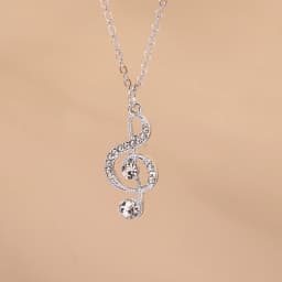 Aihua Gold Silver Color Delicate Crystal Music Note Necklaces for Women Girls Korean Musical Pendant Necklace Jewelry Gifts