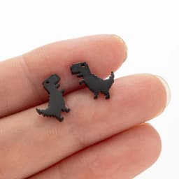 1Pair New Fashion Minimalist Cute Female Stainless Steel Mini Dinosaur Stud Earrings For Girls Jewelry Accessory Gifts GED509