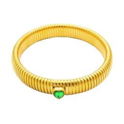 Waterproof Stainless Steel Retro Elasticity Thick Metal Polish Bracelet 18K Gold Plated Trend Fashion Unisex Jewelry Men Women