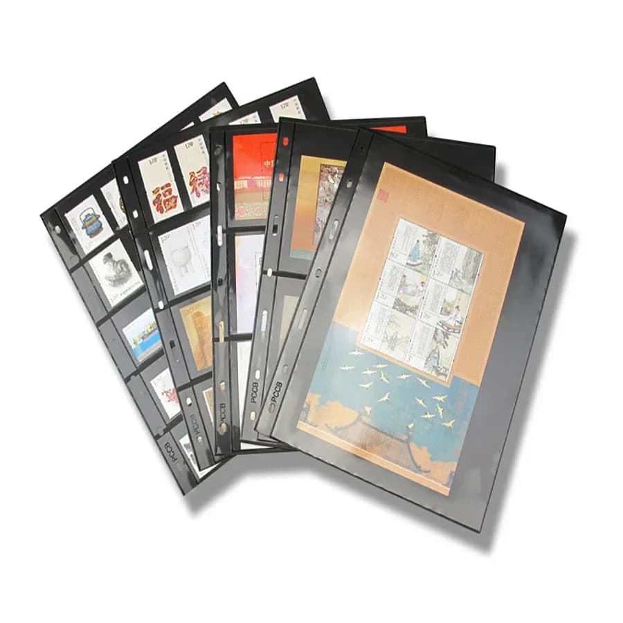 10PCS/Lot stamps Notes lines grid PVC page of stamp album loose-leaf inners of stamps holders High quality PCCB 9 Holes