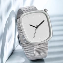 TOMI Men's Minimalist Watch Fashion Versatile Men's and Women's Square Watch Scale Black and White Premium Quartz Watch