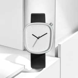 TOMI Men's Minimalist Watch Fashion Versatile Men's and Women's Square Watch Scale Black and White Premium Quartz Watch