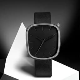 TOMI Men's Minimalist Watch Fashion Versatile Men's and Women's Square Watch Scale Black and White Premium Quartz Watch