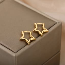Stainless Steel Star Hoop Earings For Women 2024 Trend New In Luxury Gold Color Earrings Ear Jewelry Gift pendientes mujer