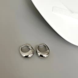 Punk Oval Hoop Earrings Metallic Geometric Ear Buckle Minimalist Style U-shaped Ear Buckle Daily Life Earring Accessories K-