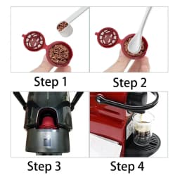 4 Pieces Reusable Coffee Capsules Cup With Spoon Brush Coffee Filter For Nespresso Coffeeware