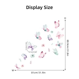 3Pcs Watercolor Butterflies Wall Stickers Kids Room Girls Room Decoration for Children Bedroom Decor for House Living Room