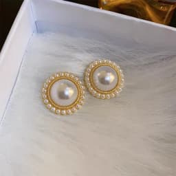 Stylish U-shaped Hoop Earrings Golden Elegant Imitation Pearl Earrings Wedding Party Luxury Accessories Women's Gifts