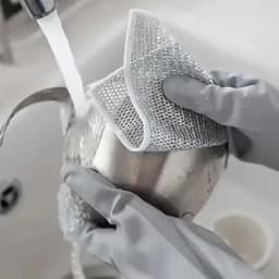 Thickened Steel Wire Cleaning Cloth Non-Scratch Double-layer Iron Microfiber Mesh Dishrag Washing Pot Rags Kitchen Towel